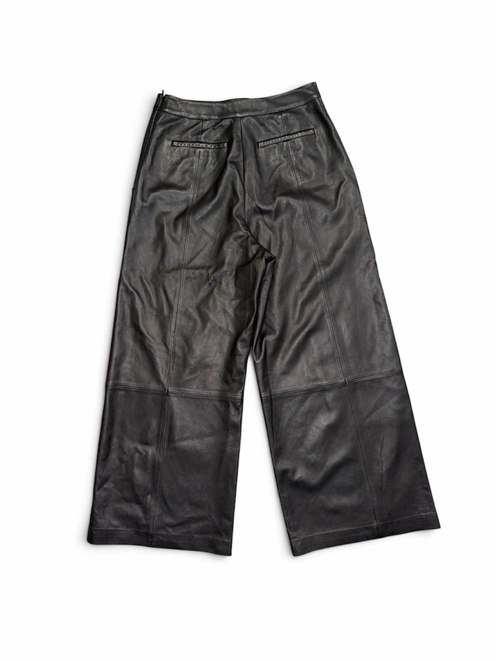 Jason Wu Black Cropped Wide-Leg Leather Pants - Picture 2 of 6